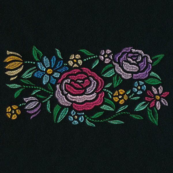 Romantic Blooms Border - Satin Stitch - Image 2