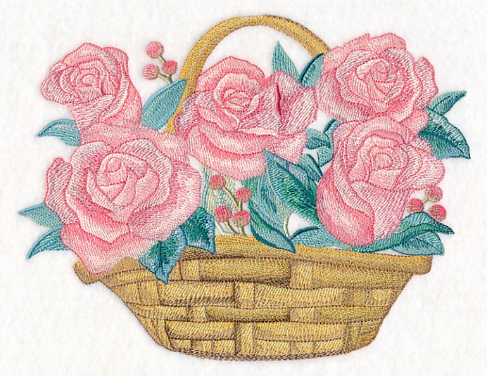 Romantic Roses Basket in Watercolor - Image 5