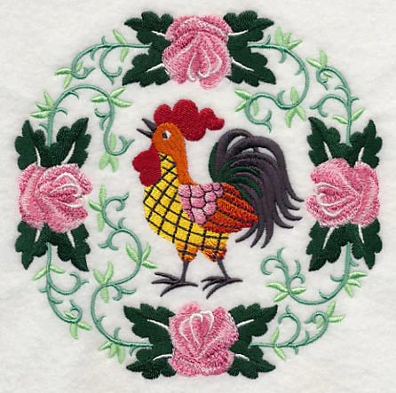 Rooster and Roses Circle - Image 3
