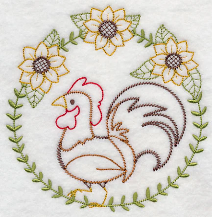 Rooster and Sunflowers (Vintage) - Image 3