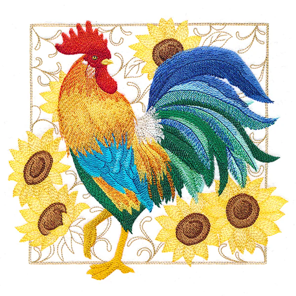 Rooster & Sunflower Square - Image 10