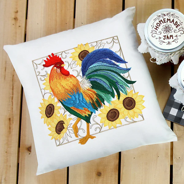 Rooster & Sunflower Square - Image 3
