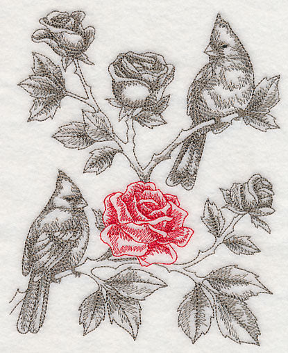 Rose and Cardinals (Toile) - Image 3