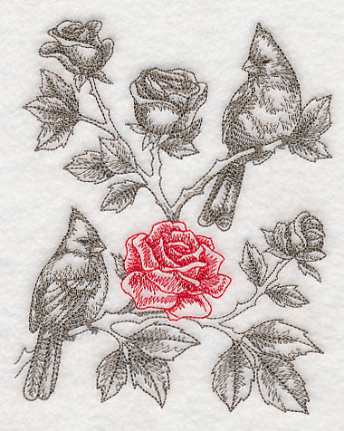 Rose and Cardinals (Toile) - Image 4