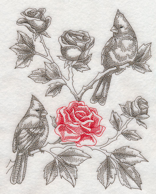 Rose and Cardinals (Toile) - Image 5