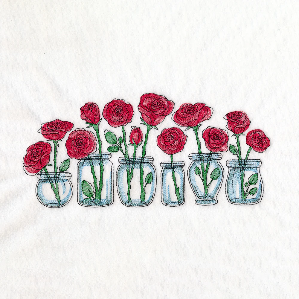 Rose Jar Bouquets Border - Image 2