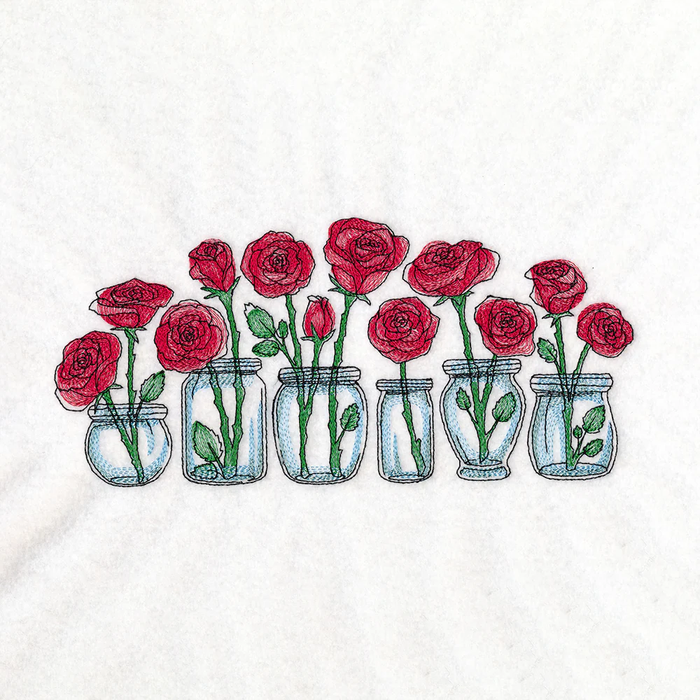 Rose Jar Bouquets Border - Image 4