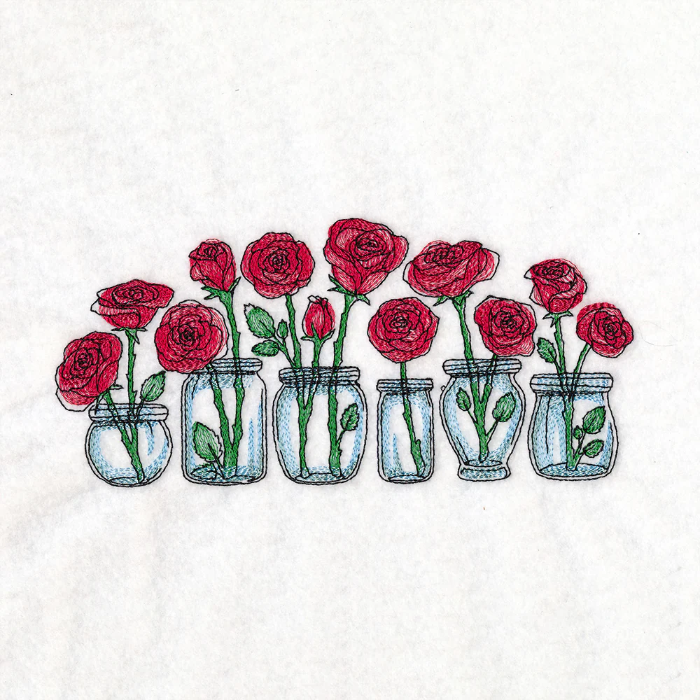 Rose Jar Bouquets Border - Image 5