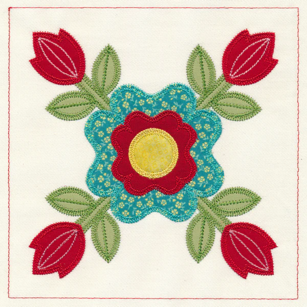 Rose of Sharon Quilt Block (In-the-Hoop) - Image 2