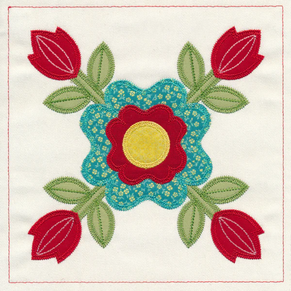 Rose of Sharon Quilt Block (In-the-Hoop) - Image 6