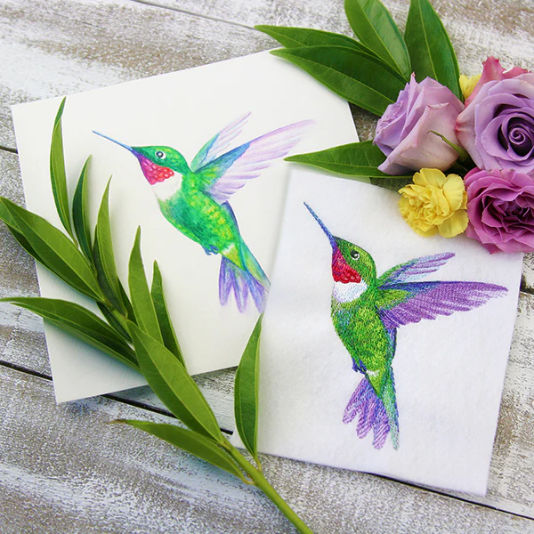 Ruby-Throated Hummingbird in Watercolor - Image 2