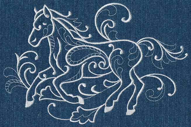 Running Horse (Whitework) - Image 2