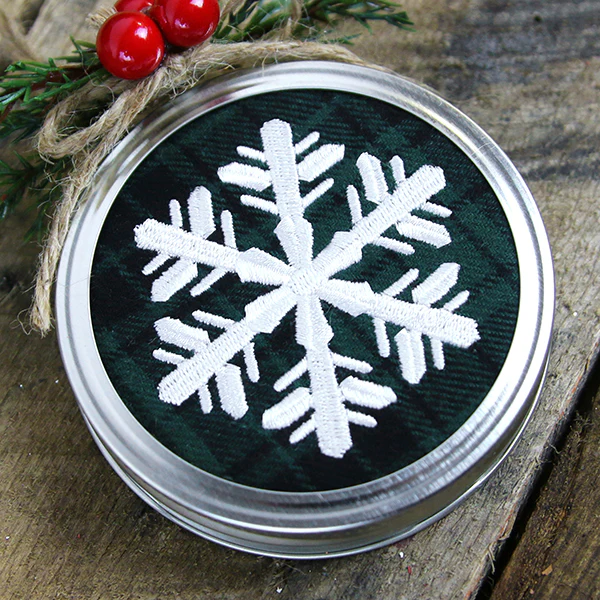 Rustic Christmas Jar Cover - Snowflake - Image 6