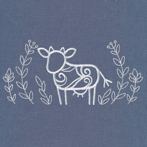 Rustic Cow with Laurel - Image 3