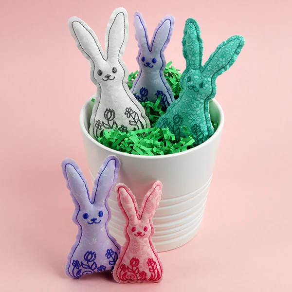 Rustic Spring Bunny Stuffie (In-the-Hoop) - Image 4