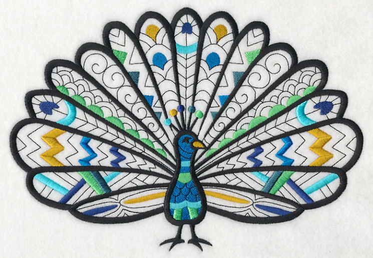 Safari Chic Peacock (Blackwork)