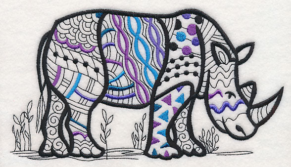 Safari Chic Rhinoceros (Blackwork) - Image 3