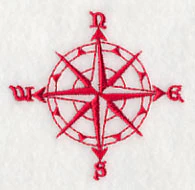 Sailing the Ocean Blue - Compass (Redwork) - Image 2