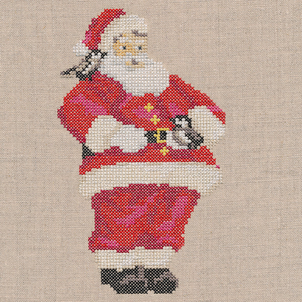 Santa and Chickadees (Cross Stitch) - Image 2