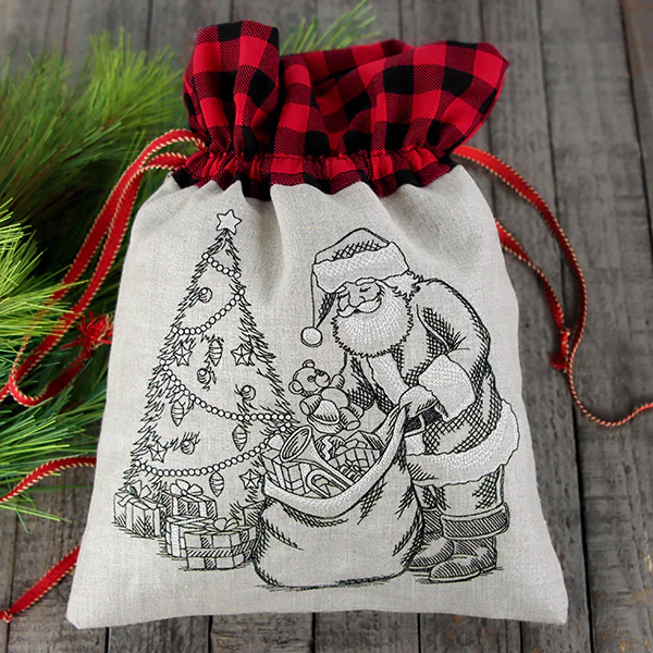Santa Bringing Gifts Etching - Image 4