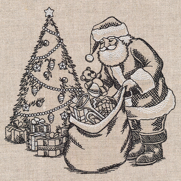 Santa Bringing Gifts Etching - Image 5