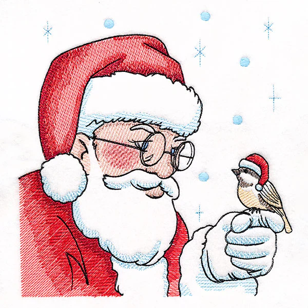 Santa & Chickadee in the Snow - Image 2