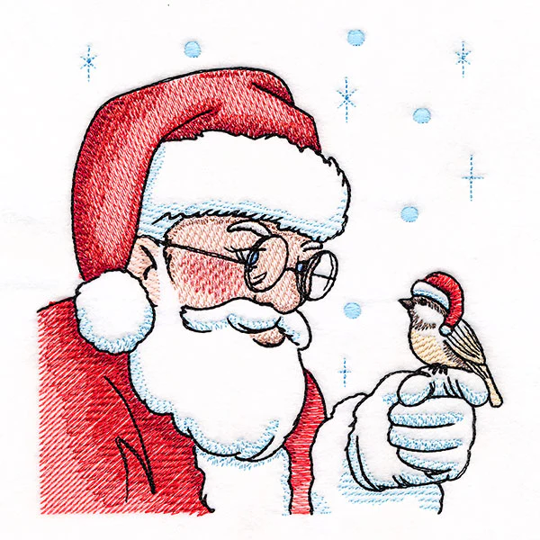 Santa & Chickadee in the Snow - Image 5