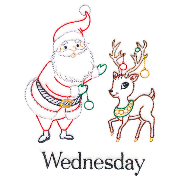 Santa with Reindeer on Wednesday (Vintage) - Image 3