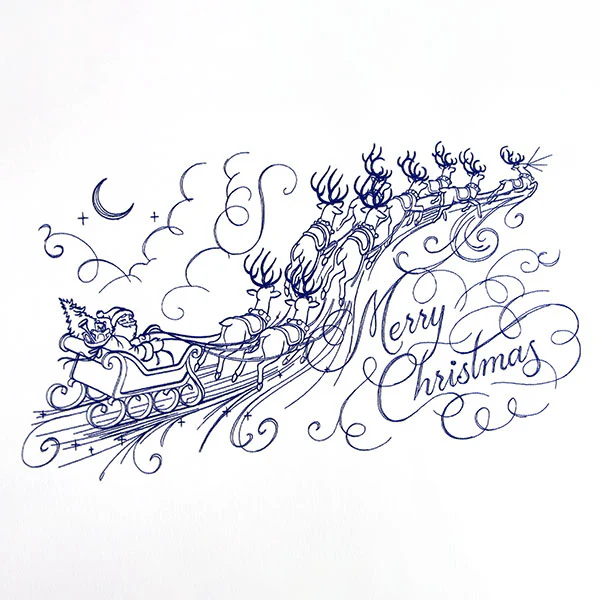 Santa's Flight in Calligraphy - Image 11