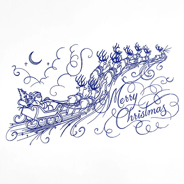Santa's Flight in Calligraphy - Image 3