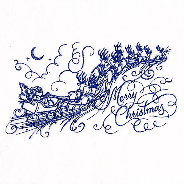 Santa's Flight in Calligraphy - Image 9