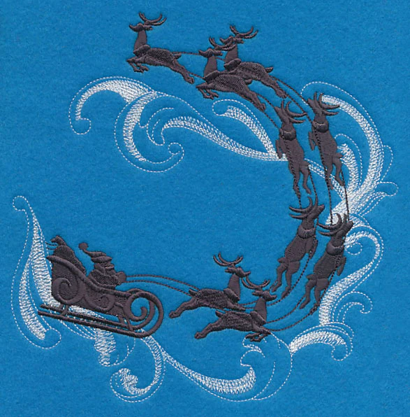 Santa's Flight in Silhouette - Image 4