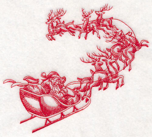 Santa's Flight Sketch - Image 2