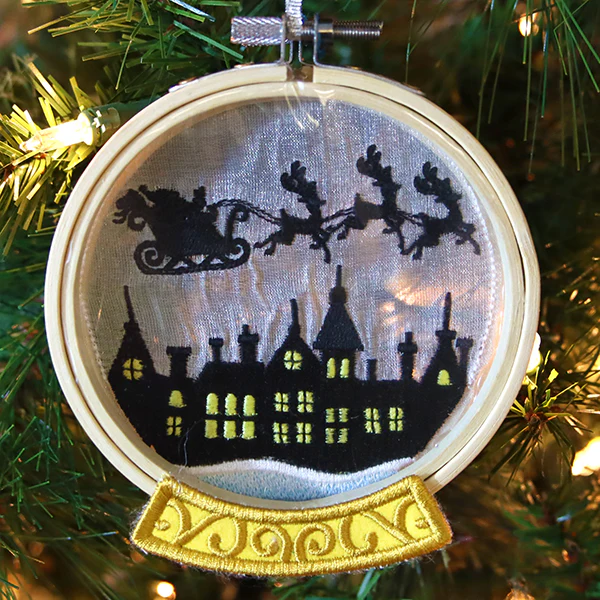 Santa's Flight Snowglobe (Organza) - Image 4
