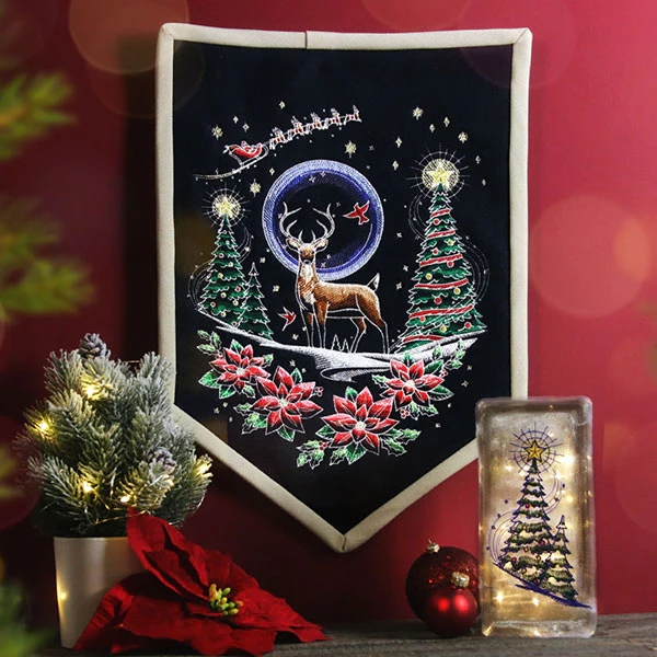 Santa's Flight Through A Midnight Christmas Garden - Image 4