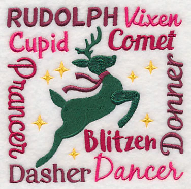 Santa's Nine Reindeer Square - Image 4