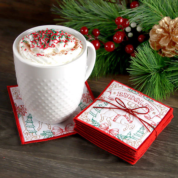 Santa's Reindeer Team Coaster - Rudolph (In-the-Hoop) - Image 2