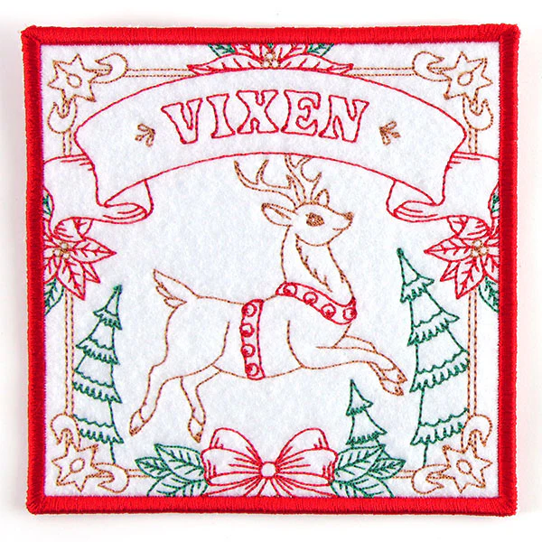 Santa's Reindeer Team Coaster - Vixen (In-the-Hoop)