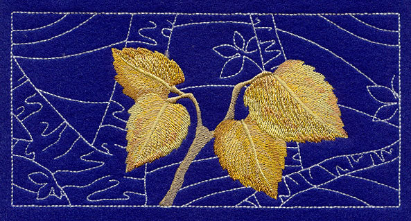 Sashiko Birch Leaves Border - Image 2