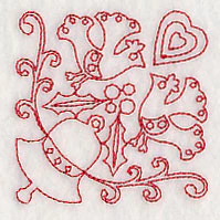 Scandinavian Christmas Bell Corner (Redwork) - Image 4