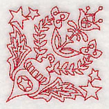 Scandinavian Christmas Ornament Corner (Redwork) - Image 5