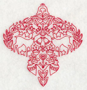 Scandinavian Christmas Ornament (Redwork) - Image 5