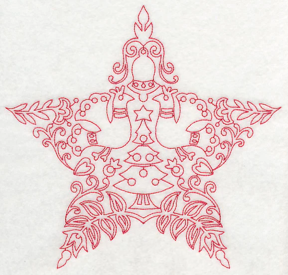 Scandinavian Christmas Star (Redwork) - Image 6