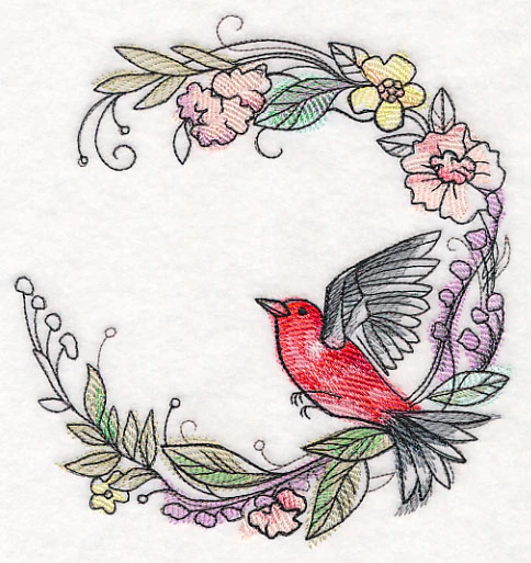 Scarlet Tanager Wreath in Watercolor - Image 2