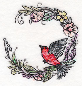 Scarlet Tanager Wreath in Watercolor - Image 5