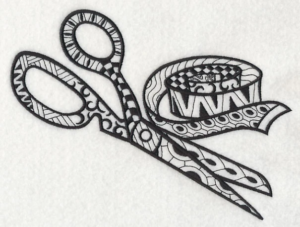 Scissors and Measuring Tape (Blackwork) - Image 4