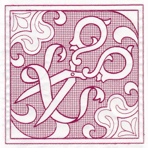 Scissors Square (Trapunto)