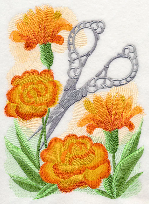 Scissors with Blooms in Watercolor - Image 4