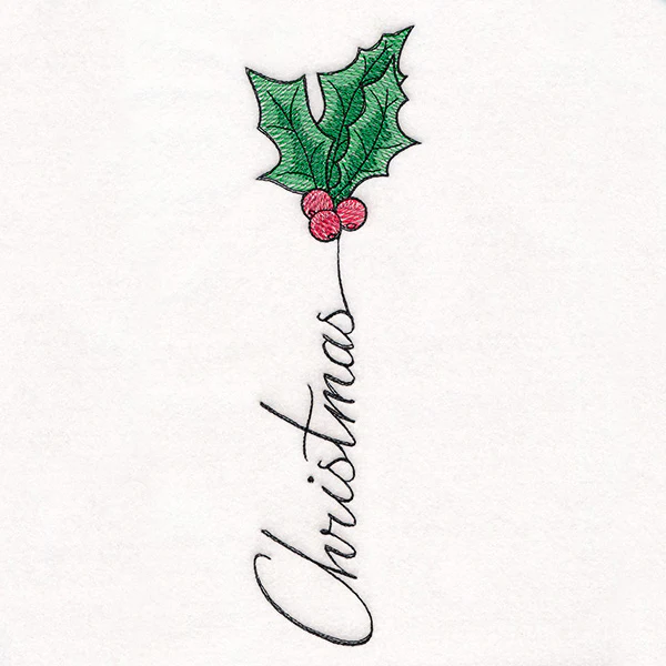 Scripted Christmas Holly & Berries - Image 2