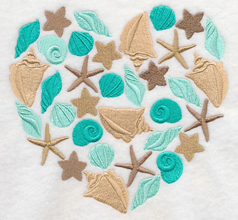 Sea Shells and Starfish Silhouette Heart - Image 3